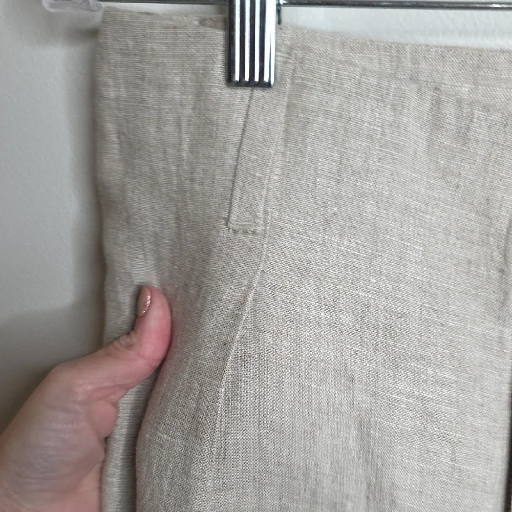 NwT Uqnatu Hollywood Natural 100% Linen Beige Pants Xs - Picture 3 of 8